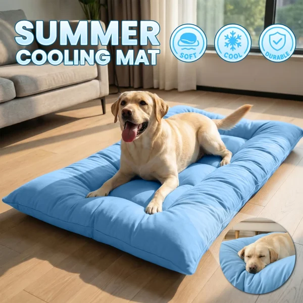 Extra-Large Summer Cooling Mat Dog Sofa Bed | Ultra-Soft, 8 Compartments, Extra-Large Plush Dog Sofa Bed | Super Soft,